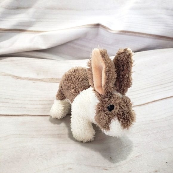 Folkmanis Mini Bunny Rabbit Plush Finger Puppet Brown White 5 Inch 2016 - Picture 1 of 10